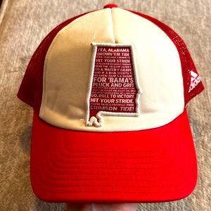 Adidas Red & White Mesh Snap Back Alabama Hat